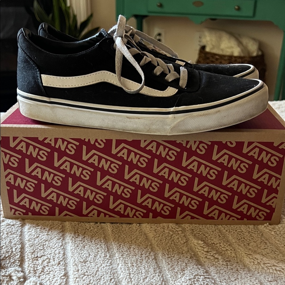 Vans Black and White Low-Top Sneakers
